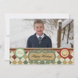 Christmas Argyle Customised Holiday Photo Card