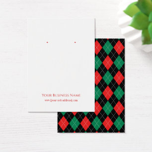 Christmas Argyle Earring Display Card