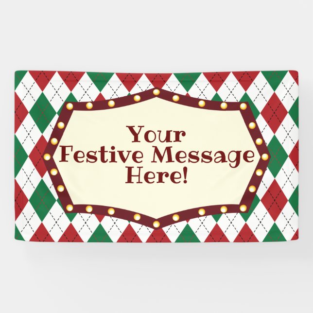 Christmas Argyle Pattern Banner (Horizontal)