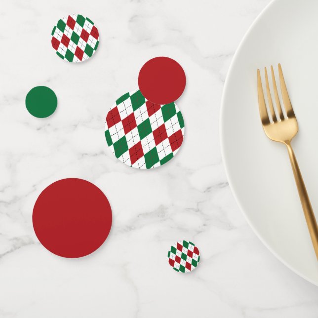 Christmas Argyle Pattern Confetti (Group)
