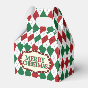 Christmas Argyle Pattern Favour Box