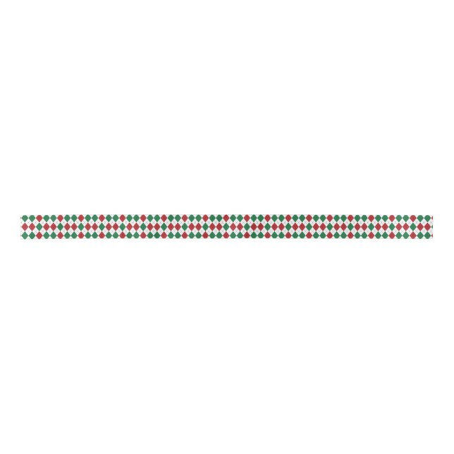 Christmas Argyle Pattern Satin Ribbon (Front)