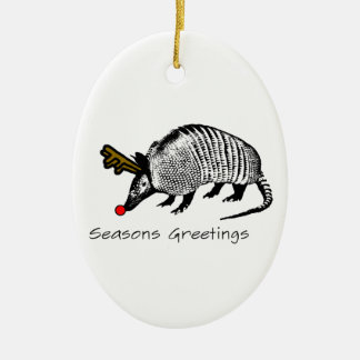Christmas Armadillo Ceramic Tree Decoration