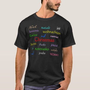Christmas Around The World Black And Colours T-Shirt
