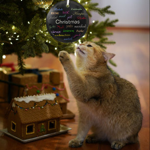 Christmas Around the World In Black Circle Glass O Glass Tree Decoration