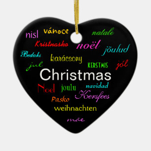 Christmas Around the World In Black III Ceramic Tree Decoration