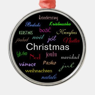 Christmas Around the World In Black IV Metal Ornam Tree Decoration