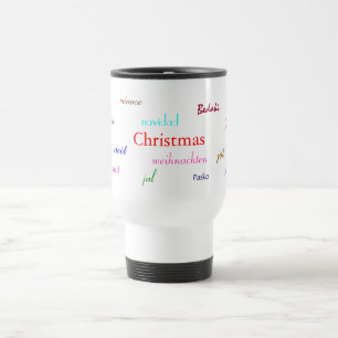 Christmas Around The World In White Travel Mug