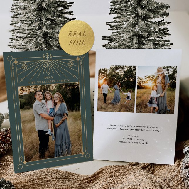 Christmas Art Deco Line Art Green Photo Gold (Creator Uploaded)