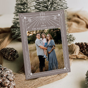 Christmas Art Deco Line Art Photo Holiday Card