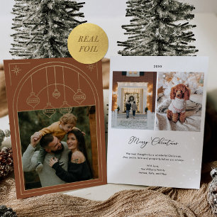 Christmas Art Deco Line Art Terracotta Photo Gold