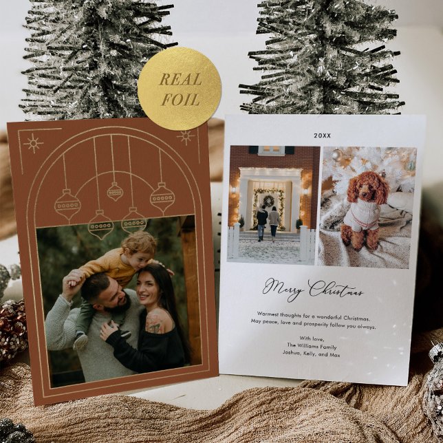 Christmas Art Deco Line Art Terracotta Photo Gold (Creator Uploaded)