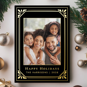 Christmas Art Deco Photo Black Gold