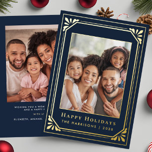 Christmas Art Deco Photo Blue Gold