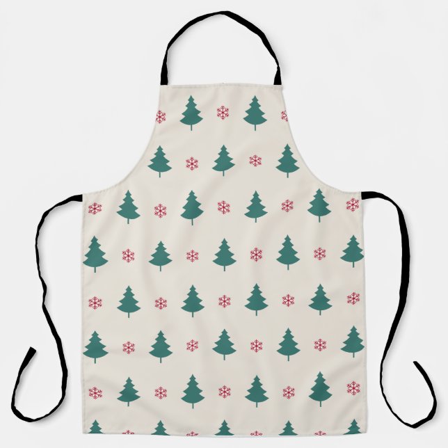 Christmas Art Pattern One Little Christmas Tree Apron (Front)