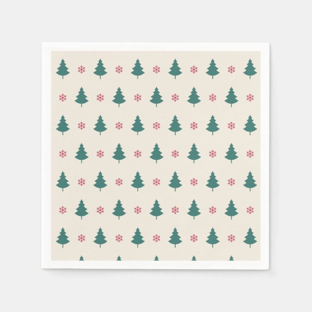 Christmas Art Pattern One Little Christmas Tree Napkin (Front)