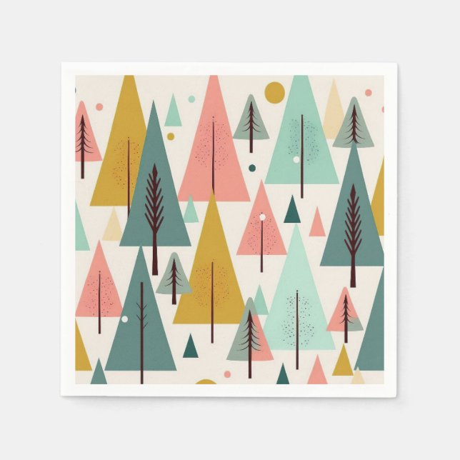 Christmas Art Plant Art One Little Christmas Tree  Napkin (Front)