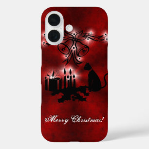 Christmas Artdeco with black Cat iPhone 16 Case
