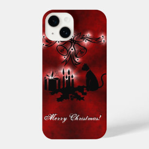 Christmas Artdeco with black Cat iPhone 14 Case