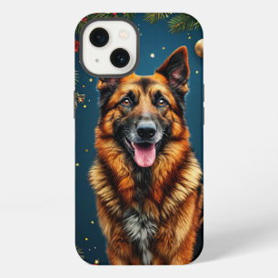 Christmas Artistic German Shepherd Elegance 🖤 iPhone 13 Case