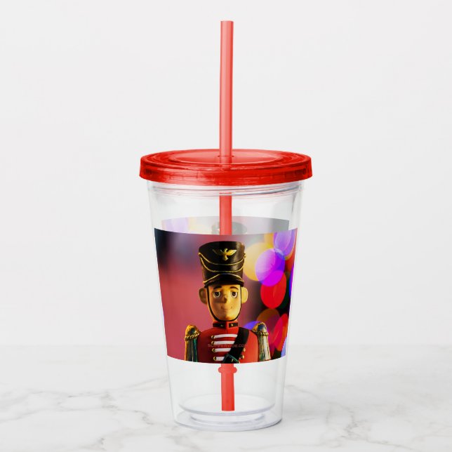 Christmas artistic toy soldier SlipperyJoe gay pri Acrylic Tumbler (Front)