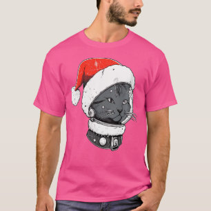 Christmas Astronaut Cat Trippy Edm Winter Rave T-Shirt