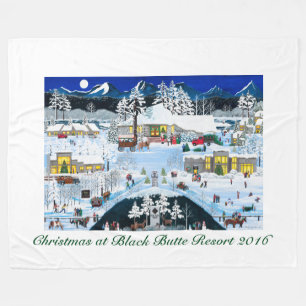 Christmas at Black Butte Resort Fleece Blanket