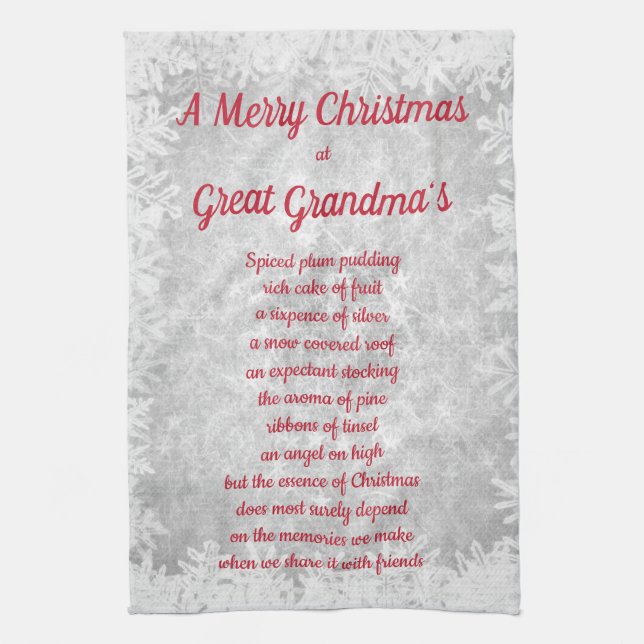 Christmas at Great Grandma's House Kitchen Towels (Vertical)