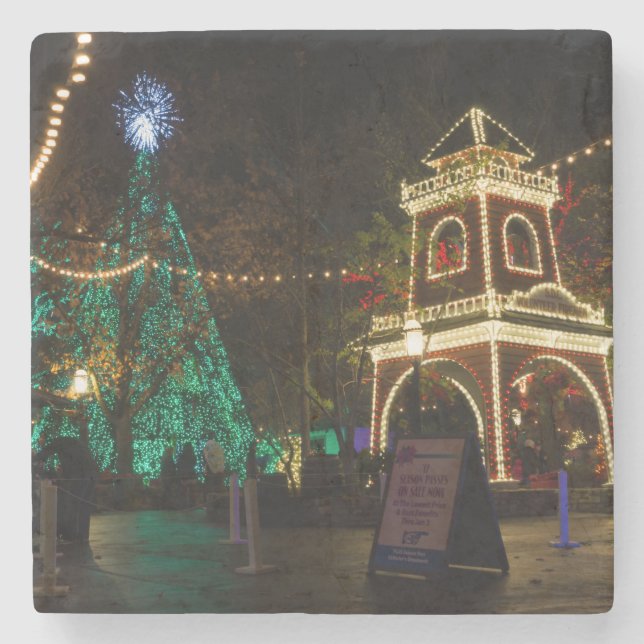 Christmas At Silver Dollar City Stone Coaster (Front)