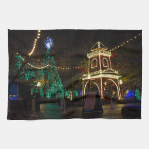 Christmas At Silver Dollar City Tea Towel