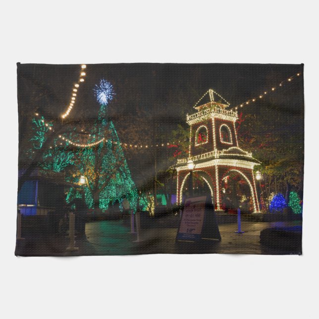 Christmas At Silver Dollar City Tea Towel (Horizontal)