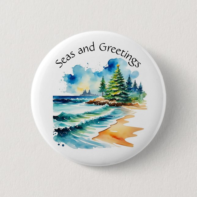 Christmas at the Beach Button (Front)
