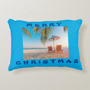 "CHRISTMAS AT THE BEACH* DECORATIVE CUSHION