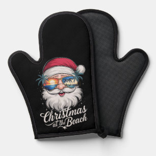 Christmas At The Beach Hawaiian Summer Holiday Oven Mitt