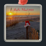 Christmas at the beach in Amelia island Ornament<br><div class="desc">This classic looking Christmas ornament will be a beautiful addition to your Christmas tree. This photo is from the stunning beaches of Amelia Island Florida at sunrise. The ornament will be the perfect souvenir of a vacation in Amelia Island or customize this ornament to what ever saying you would like....</div>