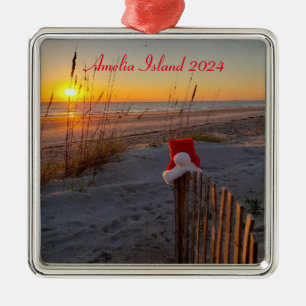 Christmas at the beach in Amelia island Ornament
