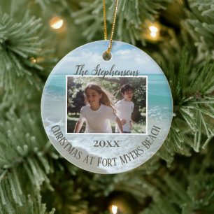 Christmas at the Beach Ornament Family Photo
