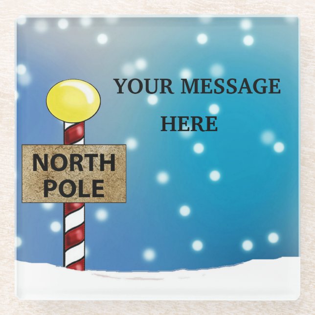 Christmas at The North Pole Glass Coaster (Front)