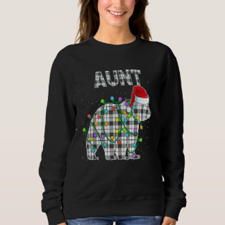 Christmas Aunt Bear Black White Plaid Xmas Matchin Sweatshirt