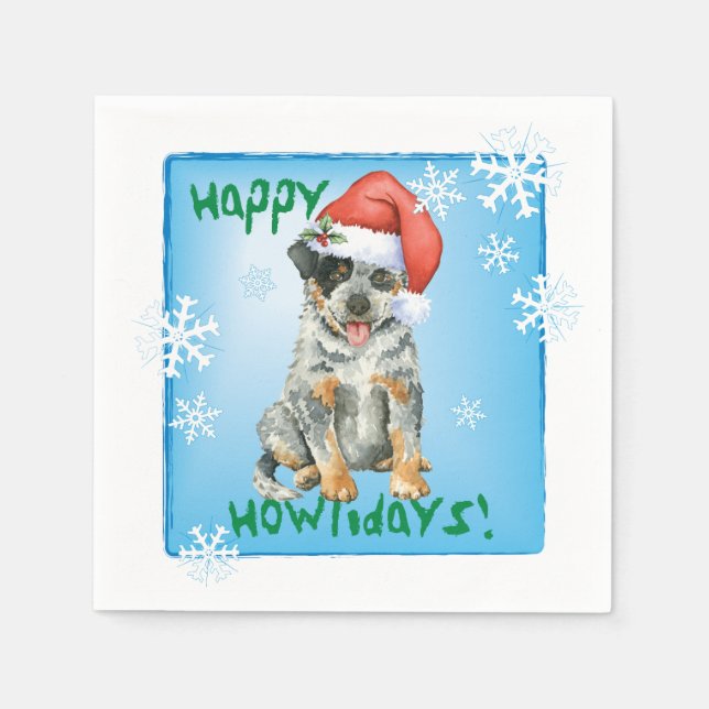 Christmas Australian Cattle Dog Napkin (Front)