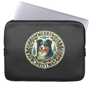 Christmas Australian Shephard Laptop Sleeve