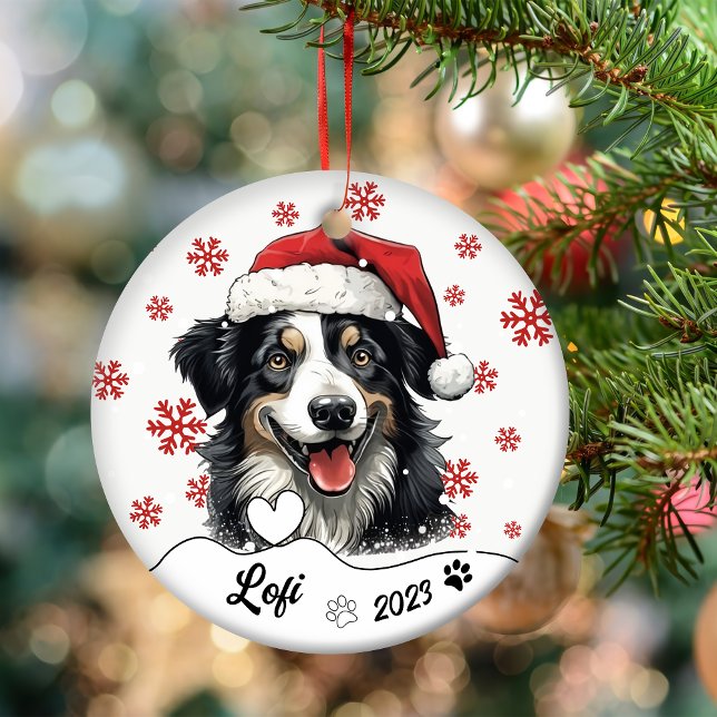 Christmas Australian Shepherd Dog Personalised Ceramic Tree Decoration (Creator Uploaded)