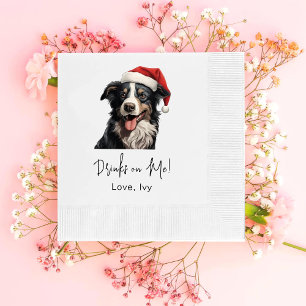 Christmas Australian Shepherd Drinks On Me Napkin