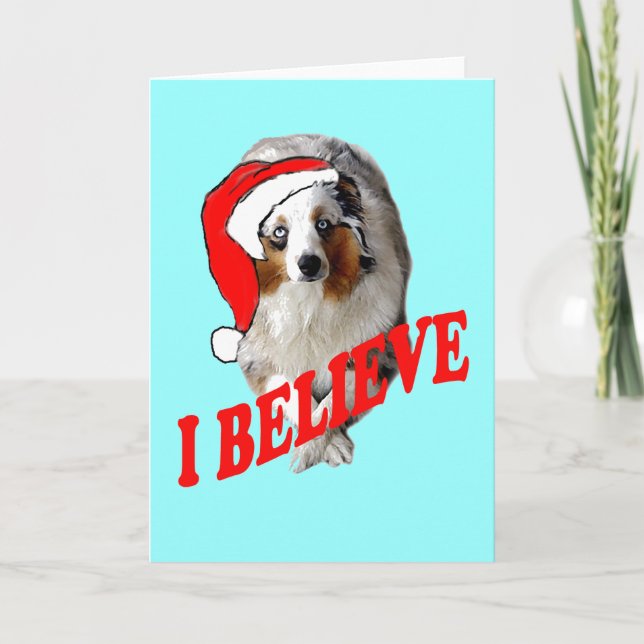 Christmas Australian Shepherd Holiday Card (Front)