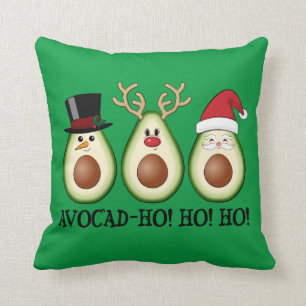 Christmas Avocado Frosty, Rudolph, and Santa Cushion