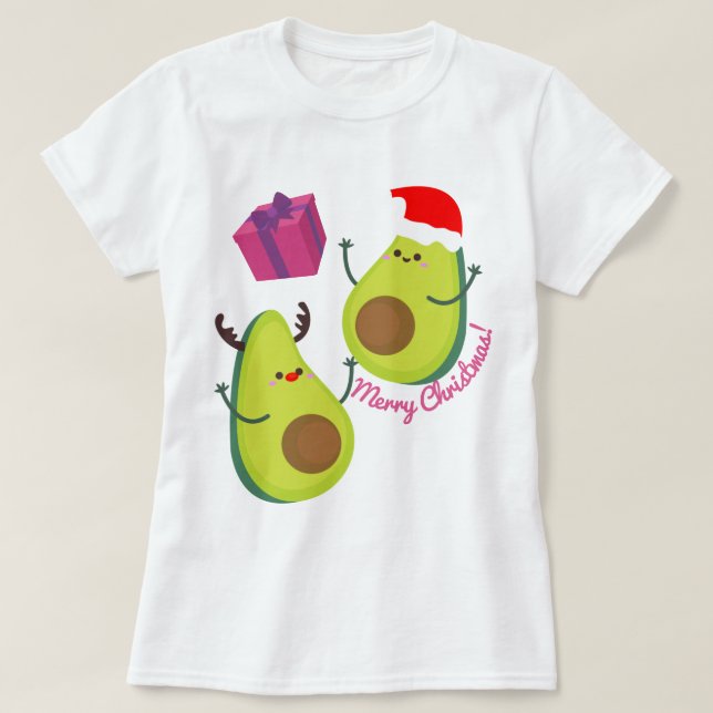 Christmas Avocados T-Shirt (Design Front)
