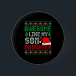 Christmas Awesome Like My Daughter Santa Hat Ugly  6 Cm Round Badge<br><div class="desc">Christmas Awesome Like My Daughter Santa Hat Ugly Xmas</div>