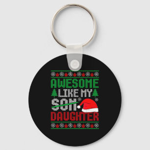 Christmas Awesome Like My Daughter Santa Hat Ugly  Key Ring