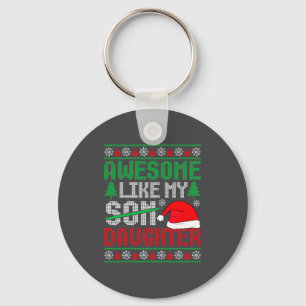 Christmas Awesome Like My Daughter Santa Hat Ugly  Key Ring