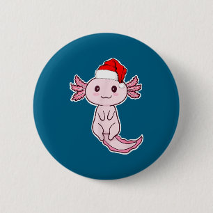 Christmas Axolotl 6 Cm Round Badge
